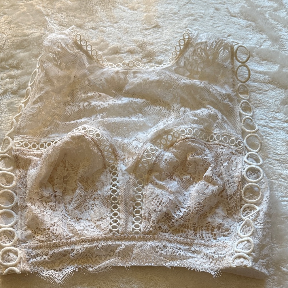 Victorias Secret Ivory Lace Bralette Top